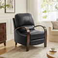 Fauteuil inclinable manuel Mid-Century Modern Cigar avec accoudoirs incurvés en bois