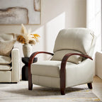 Fauteuil inclinable manuel Mid-Century Modern Cigar avec accoudoirs incurvés en bois