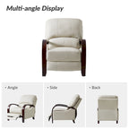 Fauteuil inclinable manuel Mid-Century Modern Cigar avec accoudoirs incurvés en bois
