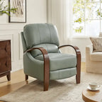 Fauteuil inclinable manuel Mid-Century Modern Cigar avec accoudoirs incurvés en bois