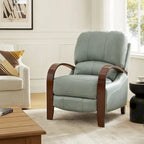 Fauteuil inclinable manuel Mid-Century Modern Cigar avec accoudoirs incurvés en bois