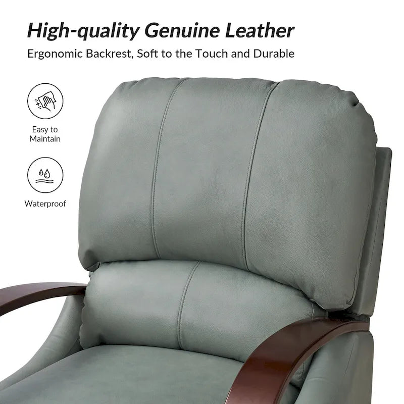Fauteuil inclinable manuel Mid-Century Modern Cigar avec accoudoirs incurvés en bois