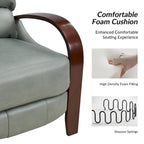 Fauteuil inclinable manuel Mid-Century Modern Cigar avec accoudoirs incurvés en bois