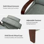 Fauteuil inclinable manuel Mid-Century Modern Cigar avec accoudoirs incurvés en bois