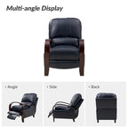 Fauteuil inclinable manuel Mid-Century Modern Cigar avec accoudoirs incurvés en bois