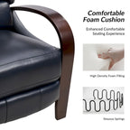 Fauteuil inclinable manuel Mid-Century Modern Cigar avec accoudoirs incurvés en bois