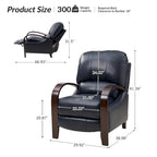 Fauteuil inclinable manuel Mid-Century Modern Cigar avec accoudoirs incurvés en bois