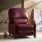 Fauteuil inclinable manuel Mid-Century Modern Cigar avec accoudoirs incurvés en bois