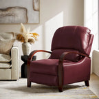 Fauteuil inclinable manuel Mid-Century Modern Cigar avec accoudoirs incurvés en bois