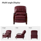 Fauteuil inclinable manuel Mid-Century Modern Cigar avec accoudoirs incurvés en bois