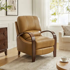 Fauteuil inclinable manuel Mid-Century Modern Cigar avec accoudoirs incurvés en bois