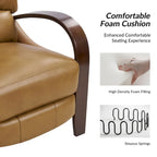 Fauteuil inclinable manuel Mid-Century Modern Cigar avec accoudoirs incurvés en bois