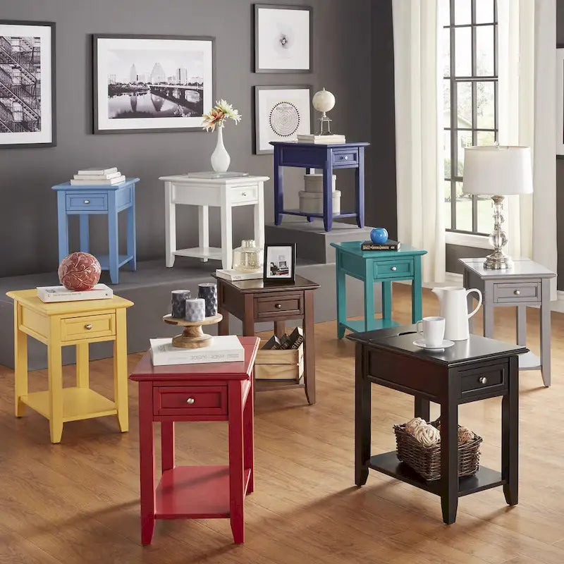 Zayden 1-drawer Side Table with Charging Station by  Bold