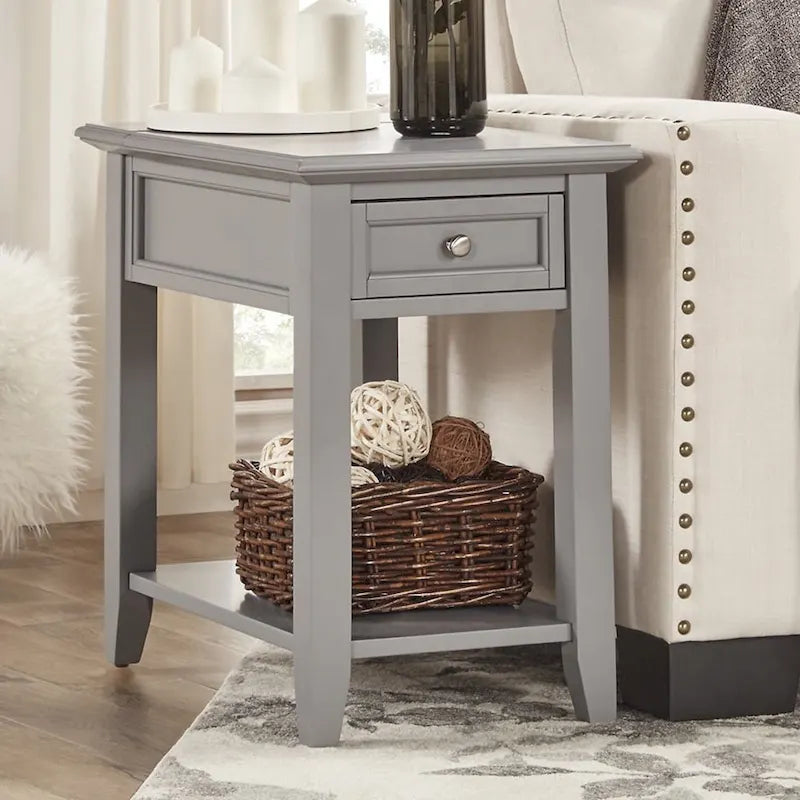 1-Drawer Side Table with Charging Station