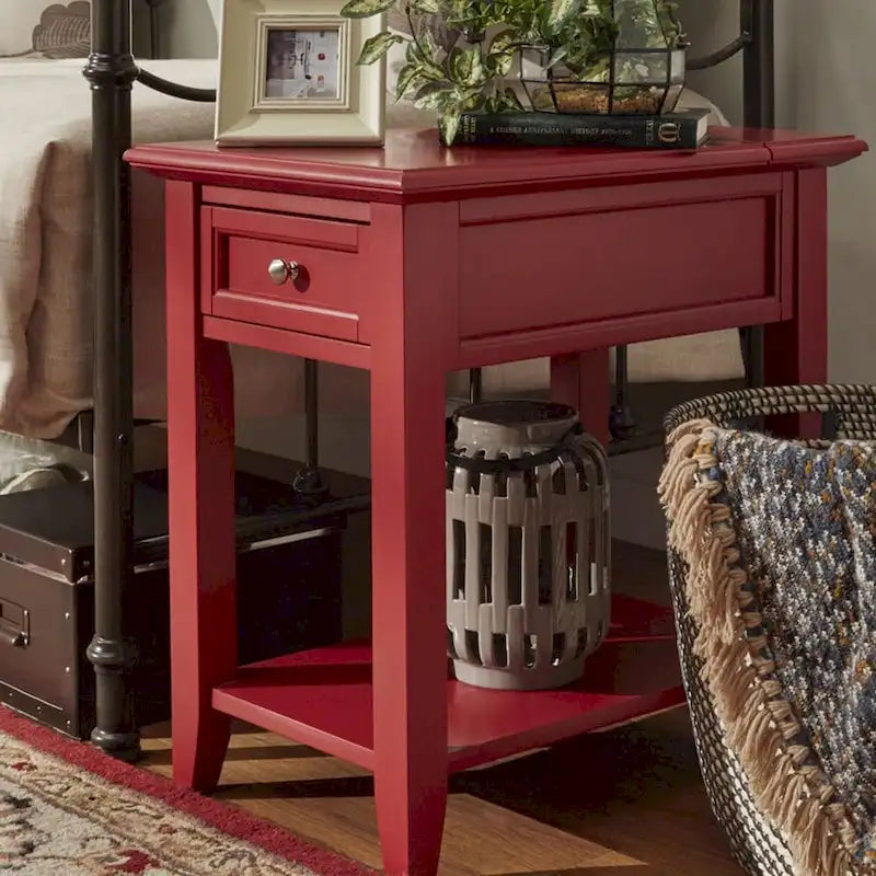 1-Drawer Side Table with Charging Station