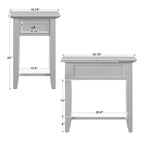 1-Drawer Side Table with Charging Station