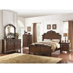 Wooden Bed in Dark Cherry Finish