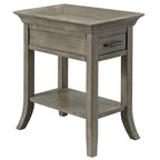 One Drawer Traditional Cherry Tray Edge Side Table with Shelf
