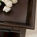 One Drawer Traditional Cherry Tray Edge Side Table with Shelf