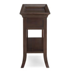 One Drawer Traditional Cherry Tray Edge Side Table with Shelf