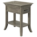 One Drawer Traditional Cherry Tray Edge Side Table with Shelf