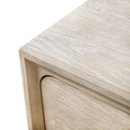 Transitional Oak Solid Wood 2-Drawer Nightstand with Metal Legs