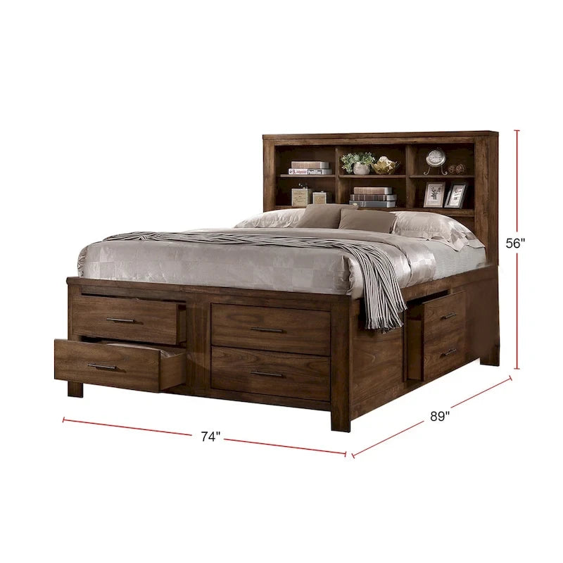6 Underbed Drawers Bed In Walnut