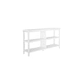 Wide Low 54W Bookcase with 2 Shelves, White