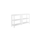 Wide Low 54W Bookcase with 2 Shelves, White