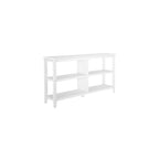 Wide Low 54W Bookcase with 2 Shelves, White