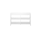 Wide Low 54W Bookcase with 2 Shelves, White