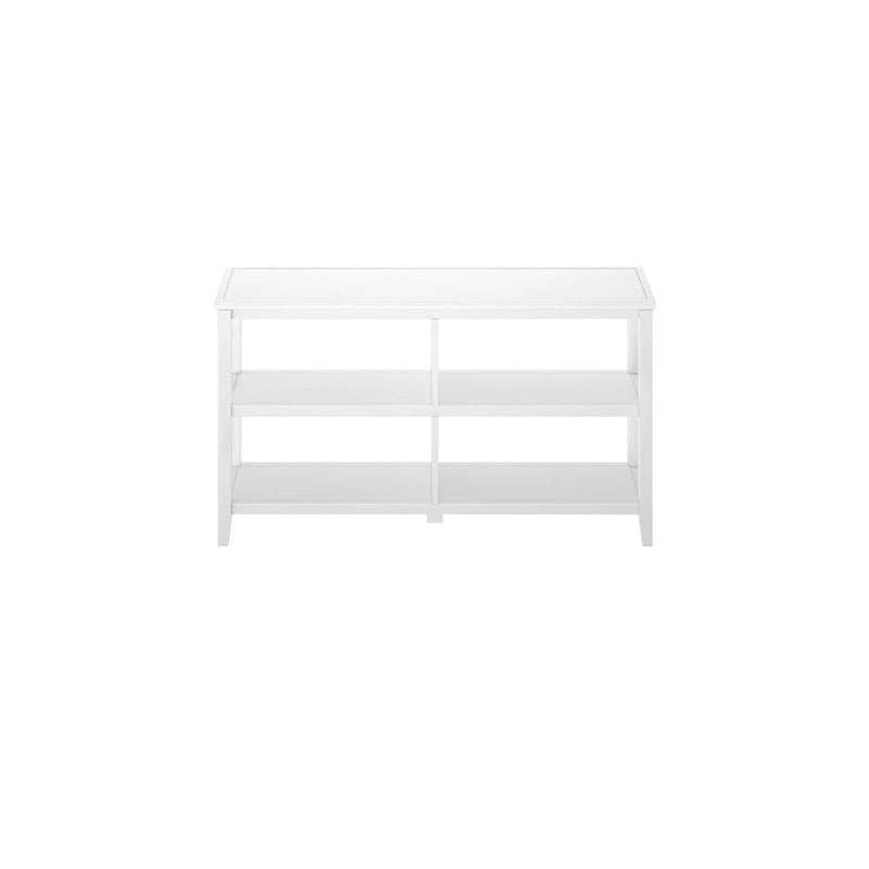 Wide Low 54W Bookcase with 2 Shelves, White