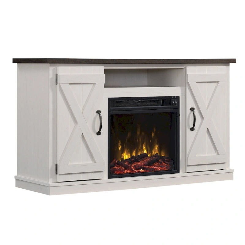 Modern Farmhouse TV Stand for TVs up to 55 with Electric Fireplace