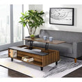 47 W Coffee Table w/Lift Top, Walnut & Black