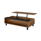 47 W Coffee Table w/Lift Top, Walnut & Black