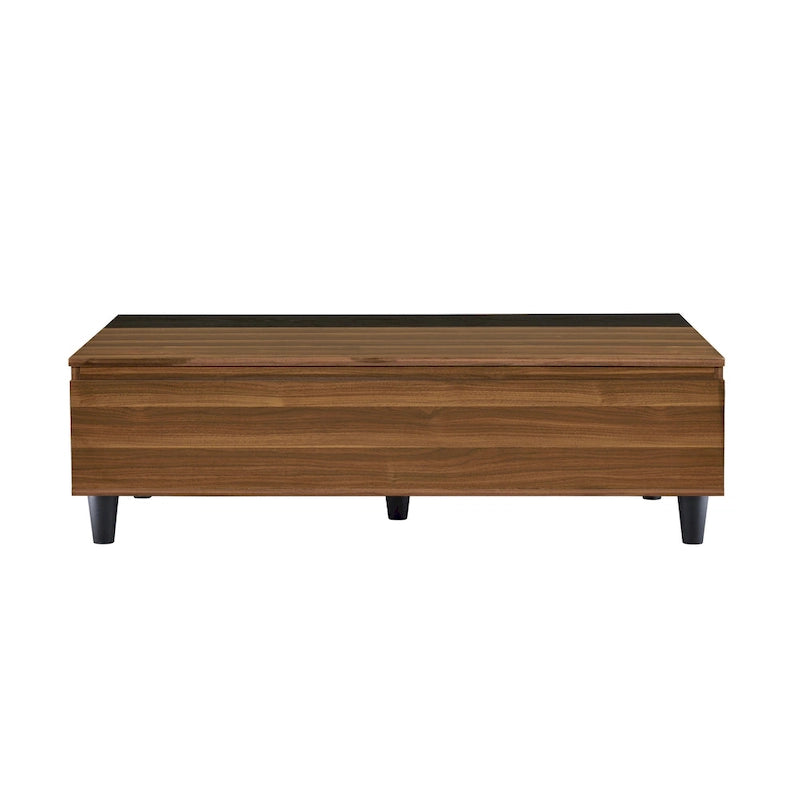 47 W Coffee Table w/Lift Top, Walnut & Black