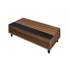 47 W Coffee Table w/Lift Top, Walnut & Black