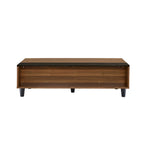 47 W Coffee Table w/Lift Top, Walnut & Black