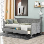  Twin Daybed with 2 Large Drawers with X-shaped Frame