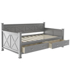 Twin Daybed with 2 Large Drawers with X-shaped Frame