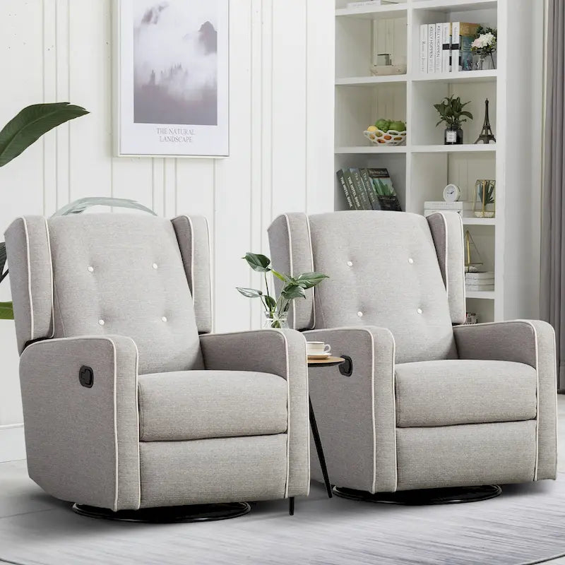 Ensemble de deux fauteuils inclinables pivotants et à bascule