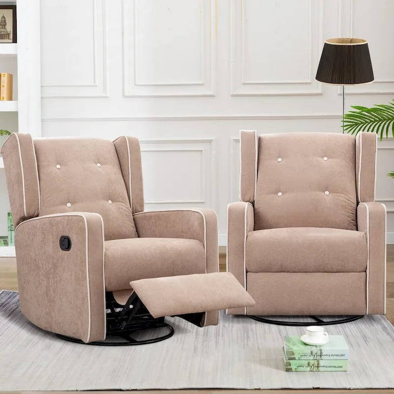Ensemble de deux fauteuils inclinables pivotants et à bascule