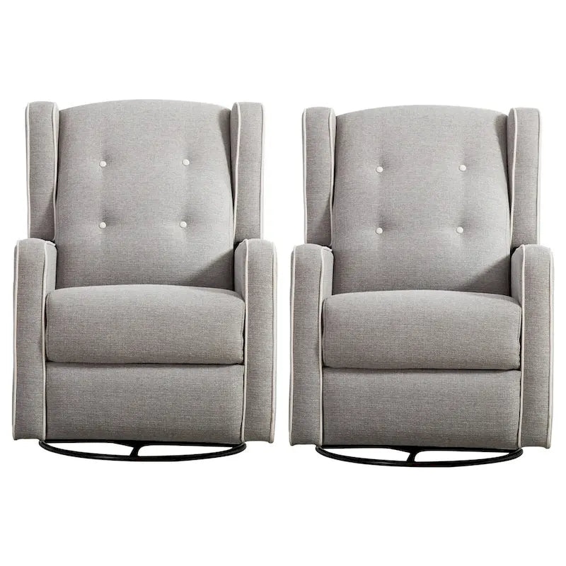 Ensemble de deux fauteuils inclinables pivotants et à bascule