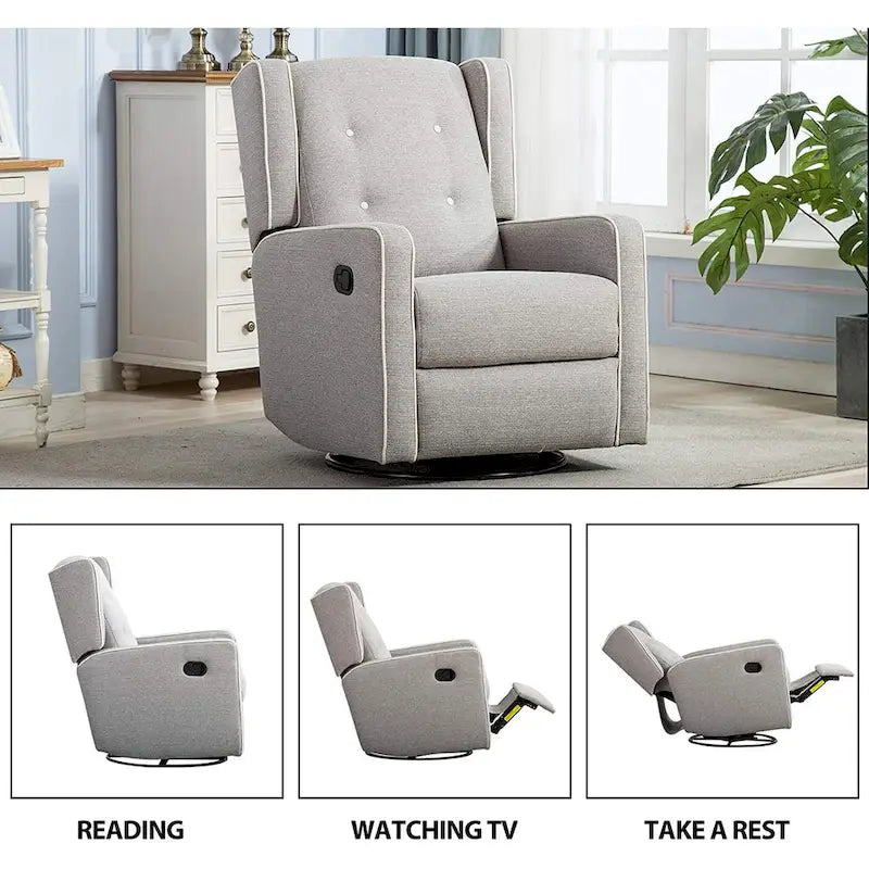 Ensemble de deux fauteuils inclinables pivotants et à bascule