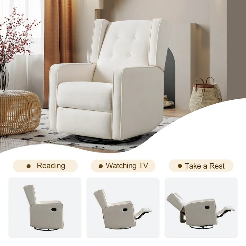 Ensemble de deux fauteuils inclinables pivotants et à bascule
