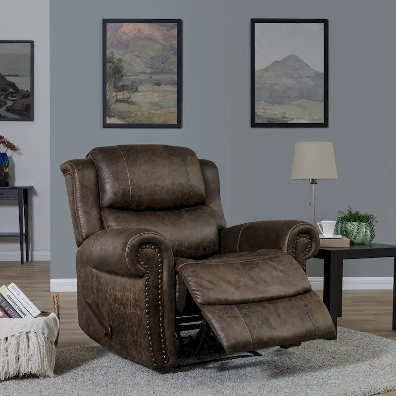 Extra Large Rolled Arm Wall Hugger Recliner Chair