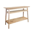 Solid Acacia Console Table with 2 Shelves