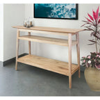 Solid Acacia Console Table with 2 Shelves