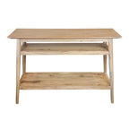 Solid Acacia Console Table with 2 Shelves