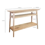 Solid Acacia Console Table with 2 Shelves